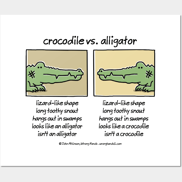 Crocodile vs Alligator Wall Art by WrongHands